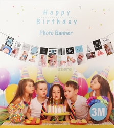 Kağıt Banner 12 Ay Flama Banner Mavi - 1