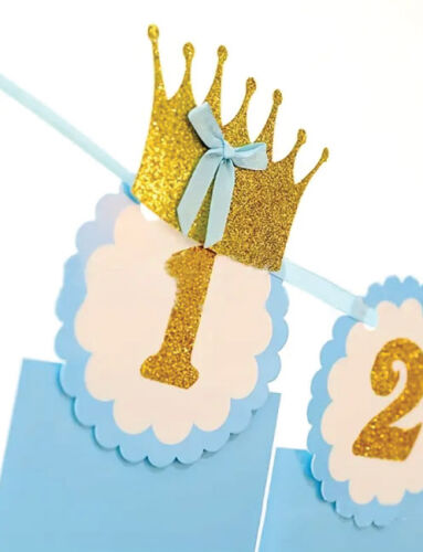 Kağıt Banner 12 Ay Flama Banner Taçlı - 2