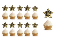 Kürdan 18 Yaş Yıldızlı Siyah Gold Varak Baskılı 10 Parça - 1