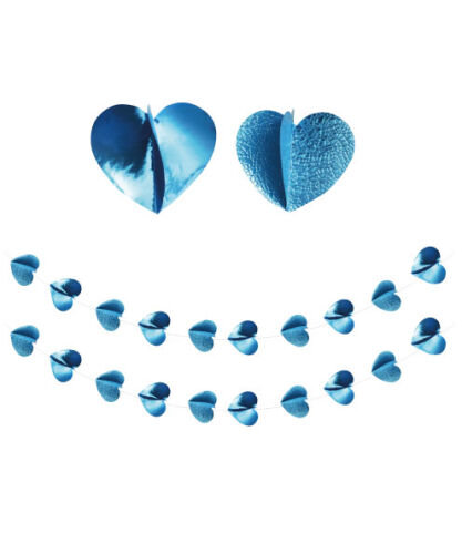 3 Boyutlu Sıralı Yıldız Süs Mavi 150 Cm 2 Parça - 