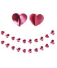 3 Boyutlu Sıralı Kalp Süs Pembe 150 Cm 2 Parça - 1