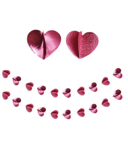 3 Boyutlu Sıralı Yıldız Süs Pembe 150 Cm 2 Parça - 