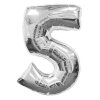 Folyo Balon 75 Cm Gümüş Rakam 5 - 1