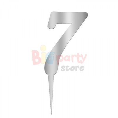 Pleksi Pasta Üstü 7 Rakam Gümüş - 