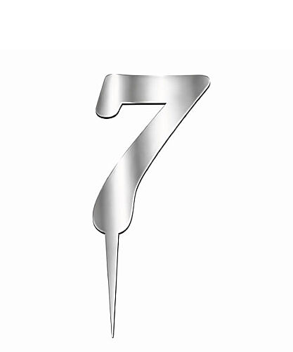 Pleksi Pasta Üstü 7 Rakam Gümüş - 