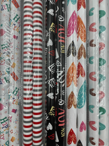 70x100 Renkli Baskılı Hediye Rulo Paketi 2 Li 25 Parça - 