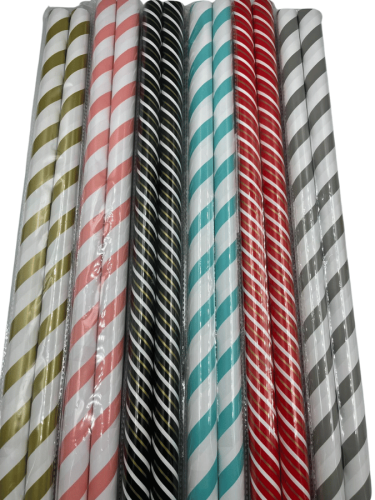 70x100 Şeritli Desenli Hediye Rulo Paketi 2 Li 25 Parça - 2