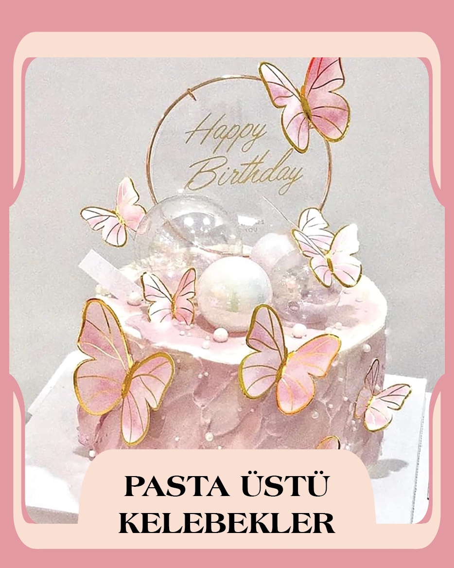 Pasta Üstü Kelebek Süsler