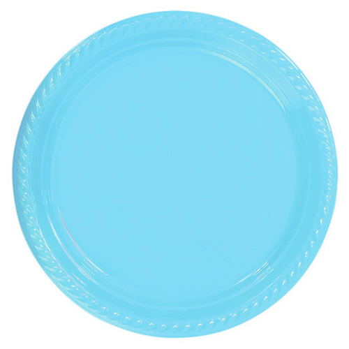 Plastik Tabak Açık Mavi 22 Cm / 25 Parça - 