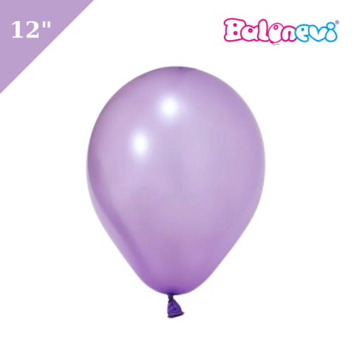 Lateks Metalik Balon 100 Parça Lila 12 İnç Balonevi - 1