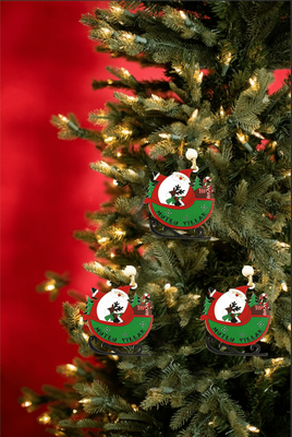 Yılbaşı Ahşap Çam Ağacı Süsü Noel Baba Model 3'Lü - 2
