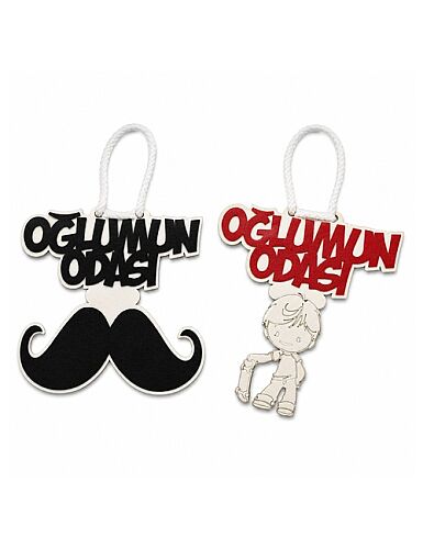 Ahşap Kapı Süsü Oğlumun Odası - 