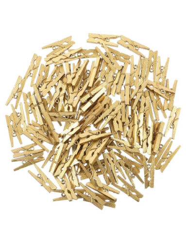 Ahşap Süs Mandal Gold 50 Parça 3 cm - 1