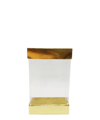 Asetat Pencereli Kutu Çift Kapak 9x9x15 5 Parça Altın - 