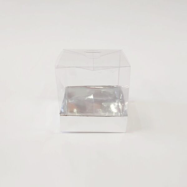 Asetat Pencereli Kutu 9x9x9 10 Parça Gümüş - 