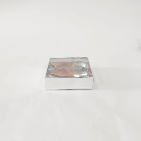 Asetat Pencereli Kutu 9 x 9 x 3 Cm 25 Parça Gümüş - 