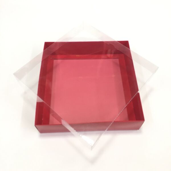 Asetat Kırmızı Pencereli kutu 20x20x5 5 Adet - 1