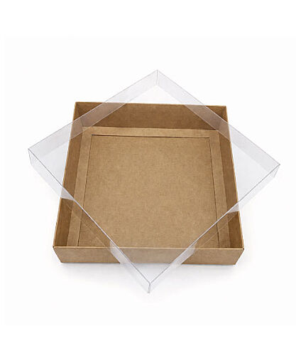 Asetat Pencereli Kutu 20 x 20 x 5 Cm 5 Parça Kraft - 