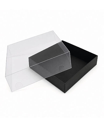 Asetat Pencereli Kutu 20 x 20 x 5 Cm 5 Parça Siyah - 
