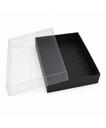Asetat Pencereli Kutu 25 x 15 x 5 Cm 5 Parça Siyah - 