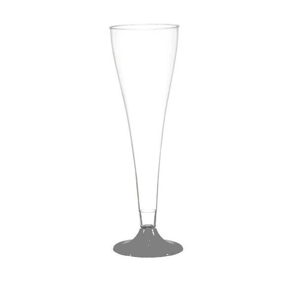 Ayaklı Plastik Kadeh Mika Şampanya Mat Gümüş 6 Parça - 