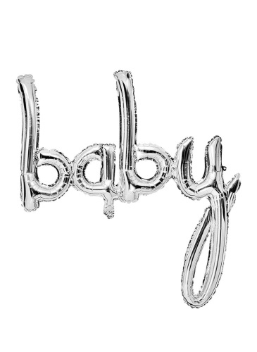 Folyo Balon Baby El Yazısı Gümüş - 