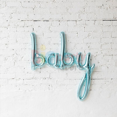 Folyo Balon Baby El Yazısı Mavi - 1