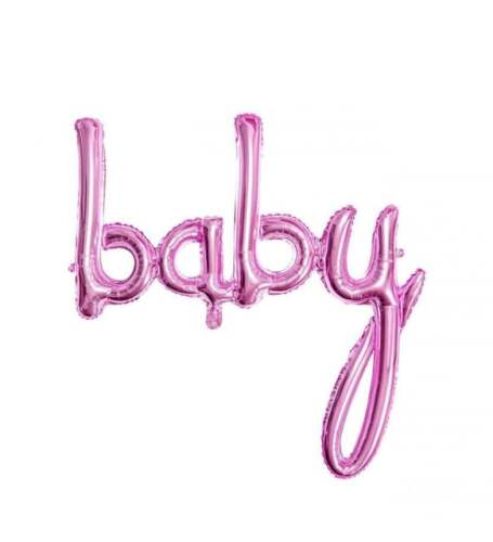 Folyo Balon Baby El Yazısı Pembe - 