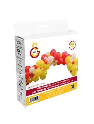 Balon Dekorasyon Seti Galatasaray Temalı 72 Parça - 