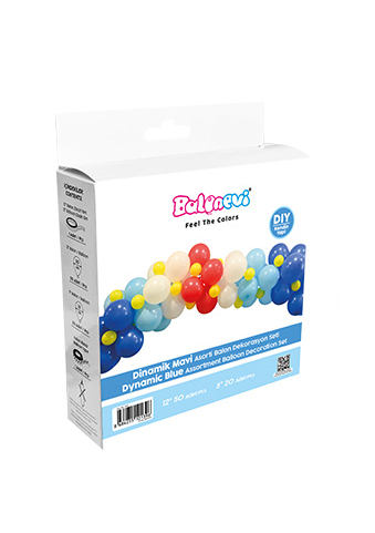 Balon Dekorasyon Seti Dinamik Mavi Temalı 72 Parça - 