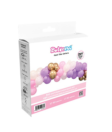 Balon Dekorasyon Seti Kız Temalı 72 Parça - 