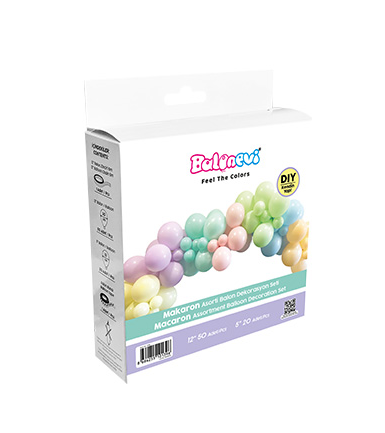 Balon Dekorasyon Seti Makaron Temalı 72 Parça - 