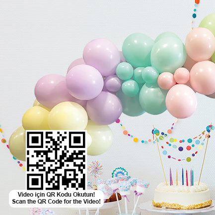 Balon Dekorasyon Seti Makaron Temalı 72 Parça - 3