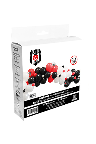Balon Dekorasyon Seti Beşiktaş Temalı 72 Parça - 