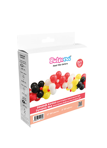 Balon Dekorasyon Seti Dinamik Kırmızı Temalı 72 Parça - 