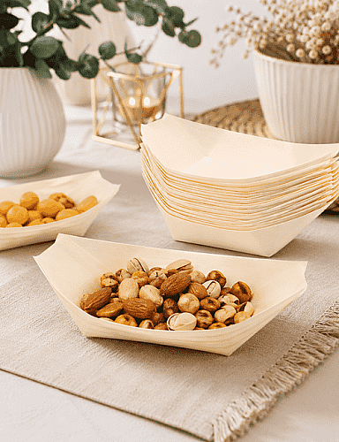 Bambu Kayık Sunum Tabağı 20cm 12'li - 
