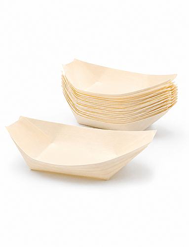 Bambu Kayık Sunum Tabağı 14 cm 12'li - 2
