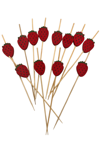 Bambu Çilek Model Kürdan 12 Parça - 2