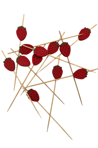 Bambu Çilek Model Kürdan 12 Parça - 3