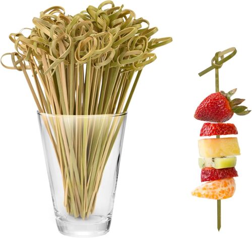 Bambu Düğümlü Naturel Kürdan 50 Parça - 1