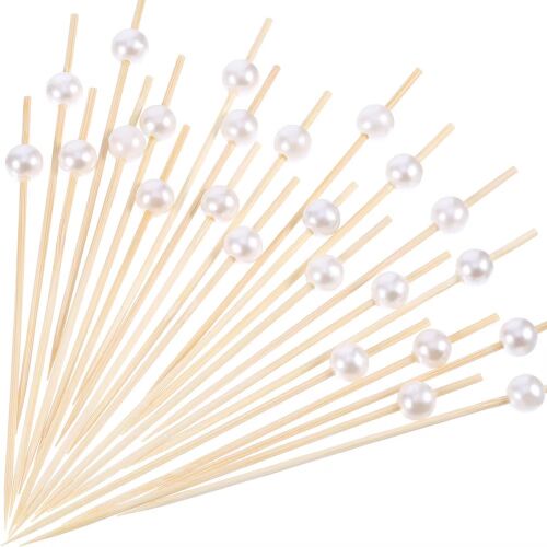 Bambu İncili Beyaz Renkli Kürdan 12 Parça - 