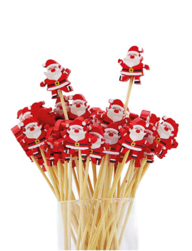 Bambu Noel Baba Model Kürdan 12 Parça - 