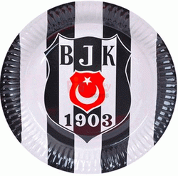  - Lisanslı Beşiktaş Karton Tabak 23 Cm 8 ′li