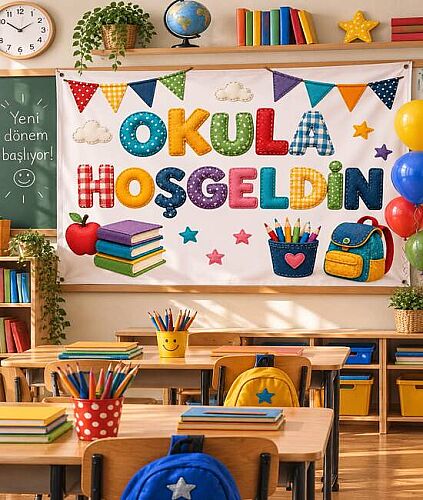 Bez Afiş Okula Hoşgeldin 100*150 - 