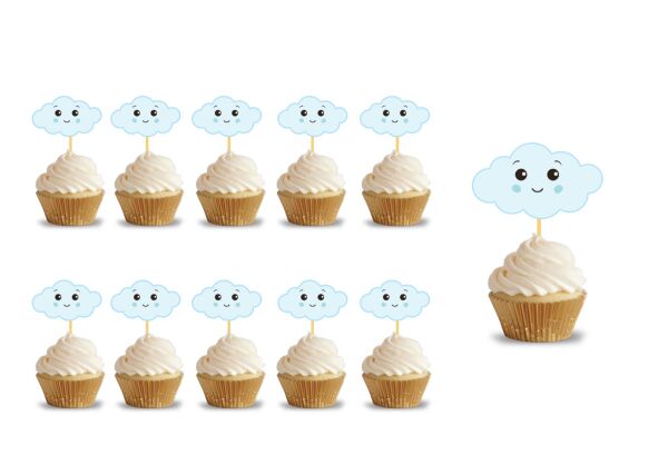 Kürdan Bulut Temalı Mavi 10 Parça - 