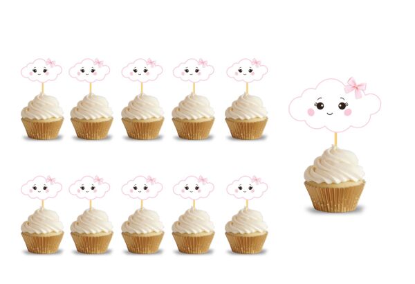 Kürdan Bulut Temalı Pembe 10 Parça - 