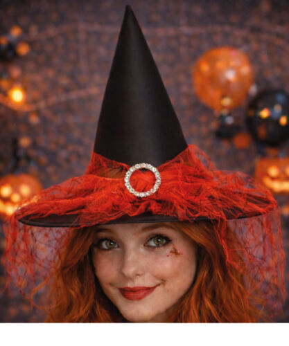 Cadı Şapkası Tokalı Tüllü Turuncu - 5