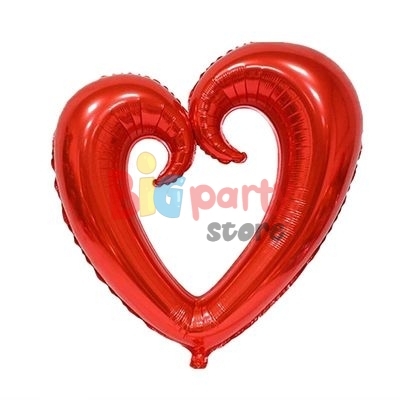 Folyo Balon Çengel Kalp Kırmızı - 1