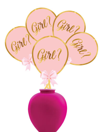 Konuşma Balonu Cinsiyet Belirleme Partisi Kız Bebek Varaklı 5 Parça - 