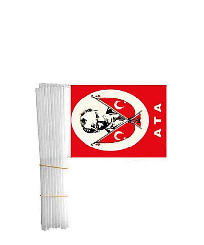 Çıtalı Türk Bayrağı 80 Parça Atatürk Baskılı - 